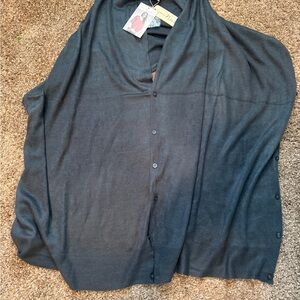 Simply Noelle Dark Teal Button shrug wrap